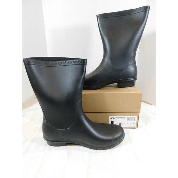 UGG Shoes - UGG Sienna Matte Mid Calf Sheepskin Insole Rain Boots Women's sz 8 M Black